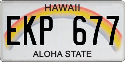 HI license plate EKP677