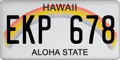 HI license plate EKP678