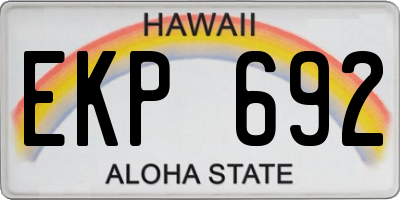 HI license plate EKP692