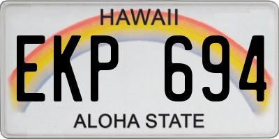 HI license plate EKP694