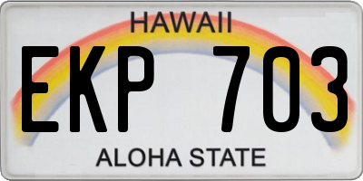 HI license plate EKP703