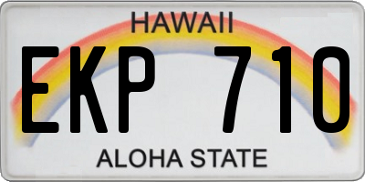 HI license plate EKP710