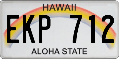 HI license plate EKP712
