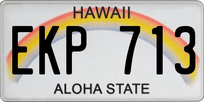 HI license plate EKP713