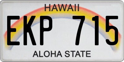 HI license plate EKP715