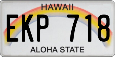 HI license plate EKP718