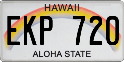HI license plate EKP720