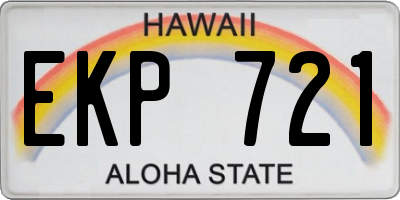 HI license plate EKP721