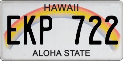 HI license plate EKP722