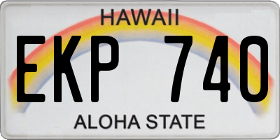 HI license plate EKP740