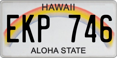 HI license plate EKP746