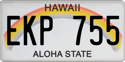 HI license plate EKP755