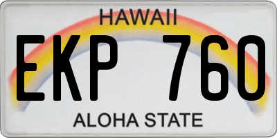 HI license plate EKP760