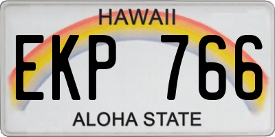 HI license plate EKP766