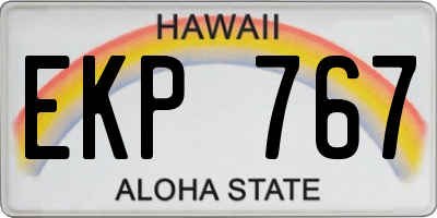 HI license plate EKP767