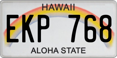 HI license plate EKP768