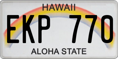 HI license plate EKP770