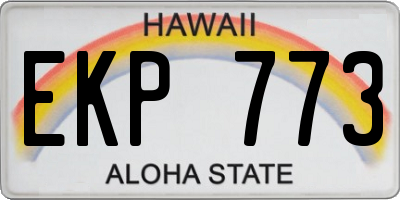 HI license plate EKP773