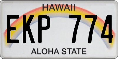 HI license plate EKP774