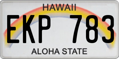 HI license plate EKP783