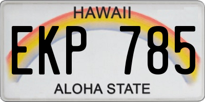 HI license plate EKP785
