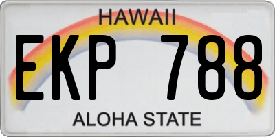 HI license plate EKP788