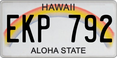 HI license plate EKP792