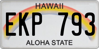 HI license plate EKP793