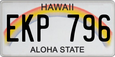 HI license plate EKP796