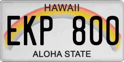 HI license plate EKP800