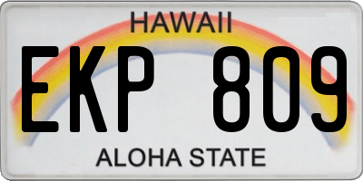HI license plate EKP809