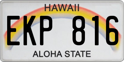 HI license plate EKP816