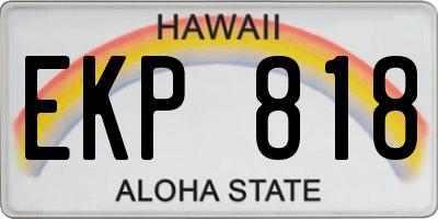 HI license plate EKP818