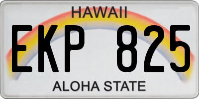 HI license plate EKP825
