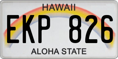 HI license plate EKP826