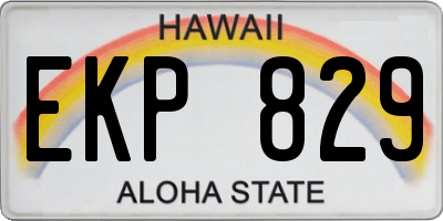 HI license plate EKP829