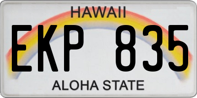 HI license plate EKP835