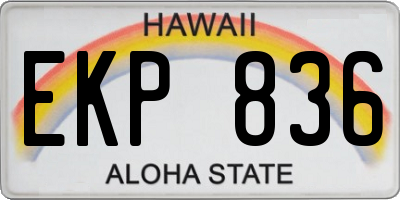 HI license plate EKP836