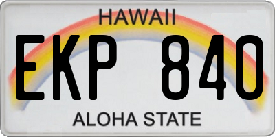 HI license plate EKP840