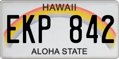 HI license plate EKP842