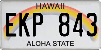 HI license plate EKP843