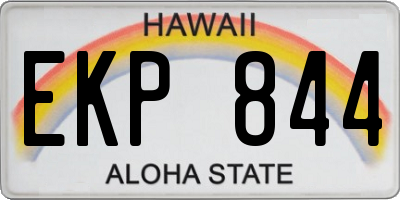 HI license plate EKP844