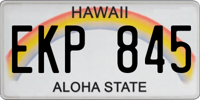 HI license plate EKP845