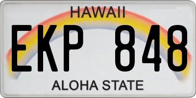 HI license plate EKP848