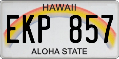 HI license plate EKP857