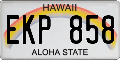 HI license plate EKP858