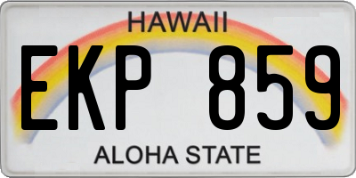 HI license plate EKP859