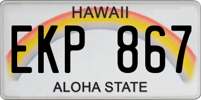HI license plate EKP867