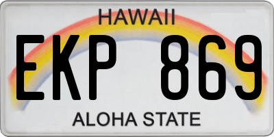 HI license plate EKP869