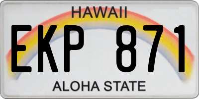 HI license plate EKP871